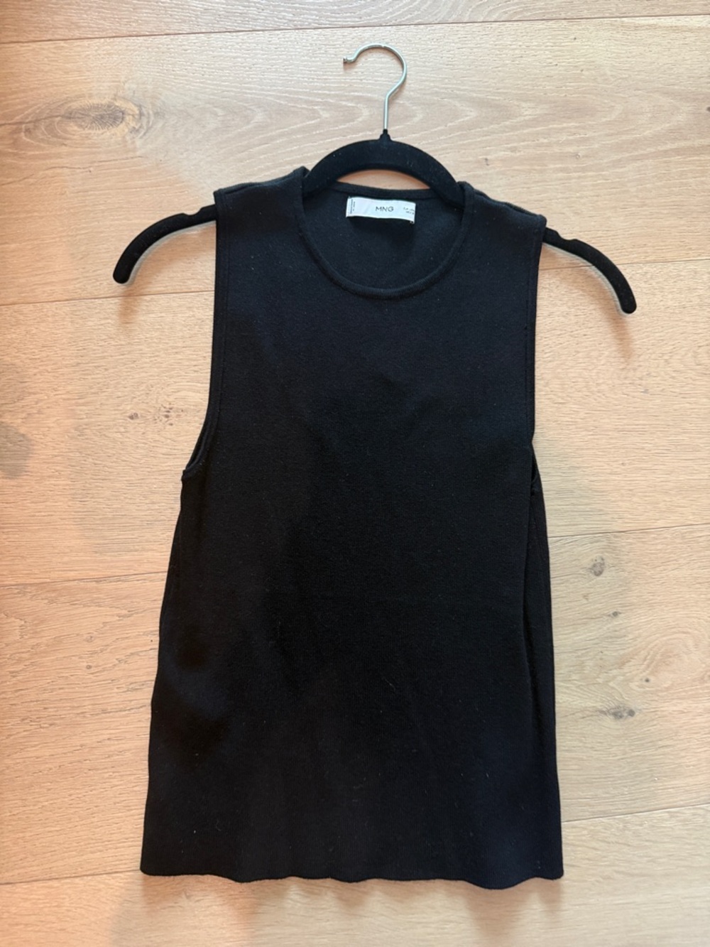 Mango Black Ribbed Crewneck Tank